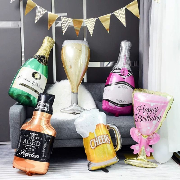 酒瓶酒杯氣球 婚禮布置