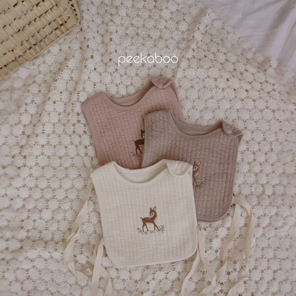 Peekaboo(厚)繡小鹿绗縫圍兜