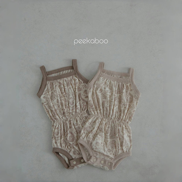 Peekaboo圖騰棉質細肩包屁衣