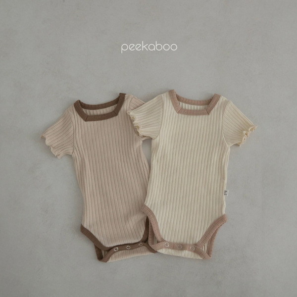 Peekaboo焦糖直紋包屁衣