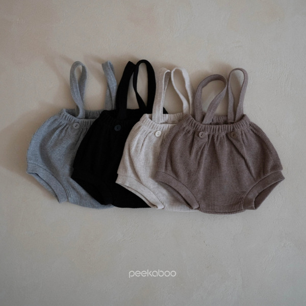 Peekaboo鬆餅格寶寶吊帶褲