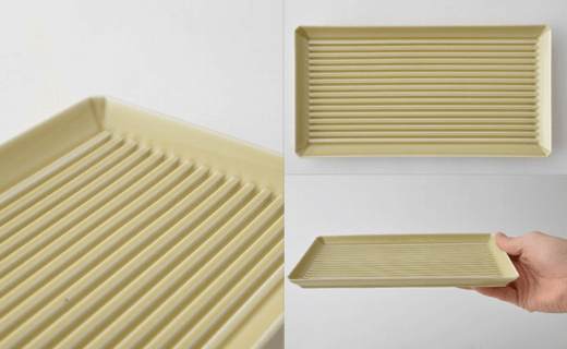 Groove系列 凹紋長角皿-芥末黃款