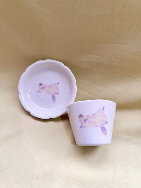 Orie 貓之所 美濃燒系列-貓貓Ciel 茶杯(無附豆盤)