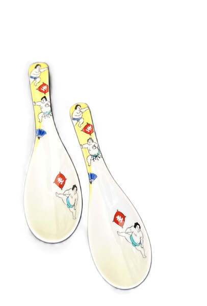 【九谷燒】相撲力士 湯匙・ 青郊窯・單支