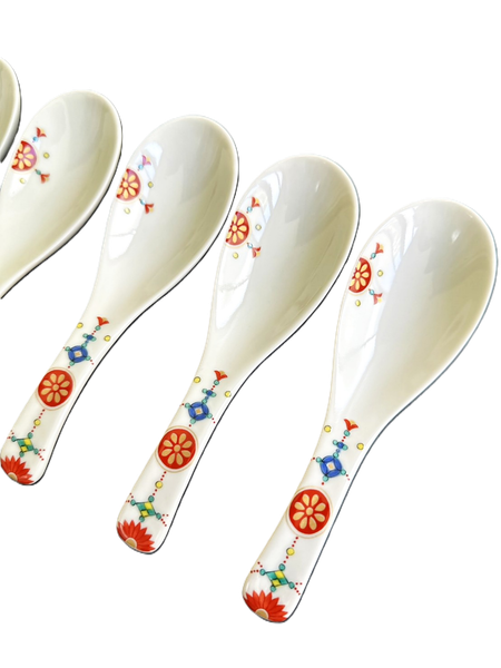 【九谷燒】瓔珞紋樣 湯匙・ 青郊窯・單支