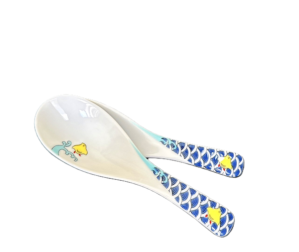 【九谷燒】千鳥紋樣 湯匙 ・ 青郊窯・單支