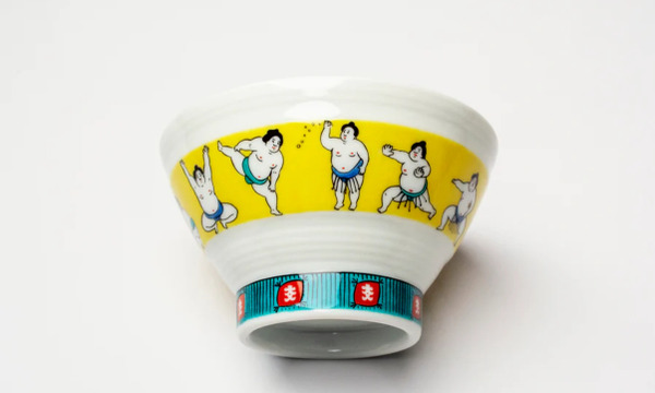 【九谷燒】相撲力士 飯碗 / 青郊窯