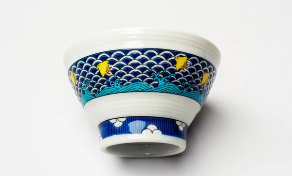 【九谷燒】千鳥紋樣 飯碗 / 青郊窯