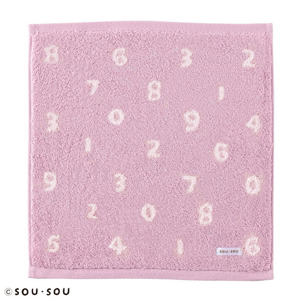 SOU・SOU今治粉色數字系列 洗臉巾 (34×36cm)