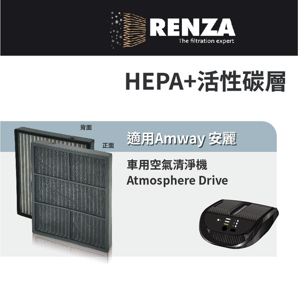 適用 Amway 安麗 Atmosphere Drive 車用空氣清淨機 HEPA+活性碳除臭 濾網 濾芯 濾心