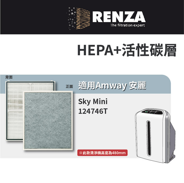 適用 Amway 安麗 逸新 Sky Atmosphere Mini 124746T 小台 第三代空氣清淨機 HEPA+活性碳 濾網  濾芯 濾心
