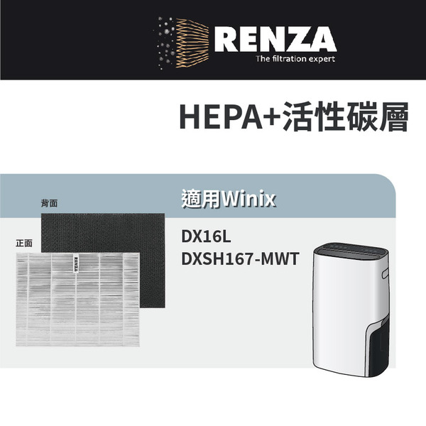 適用 韓國 Winix DX16L DXSH167-MWT 16公升清淨除濕機 HEPA+活性碳 濾網 濾芯 濾心