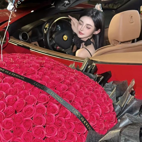 520朵 巨型浪漫 黑色包裝紙