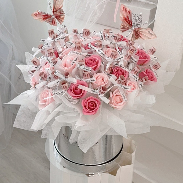 法式銀桶抱抱桶 52張百鈔 錢蝴碟🦋