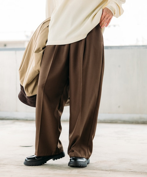 FREAK'S STORE 日本限定類西裝廓腿休閒長褲