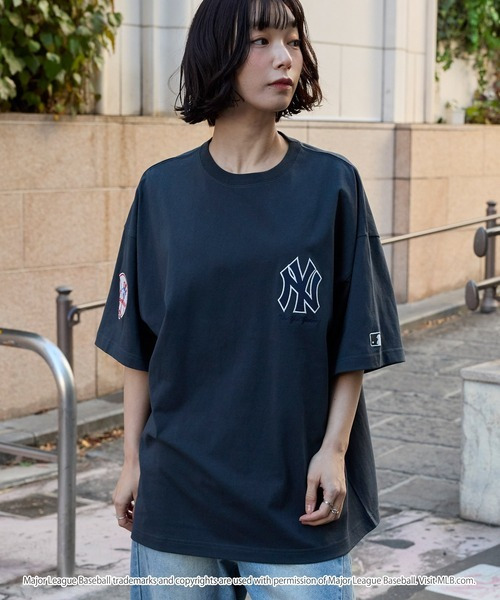 MONO-MART MLB日本別注刺繡LOGO寬鬆短T