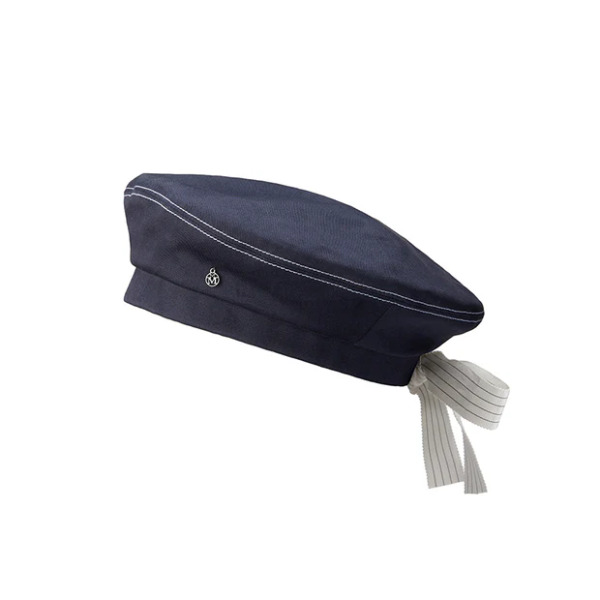 MAISON MICHEL｜海軍藍純棉學院風貝雷帽