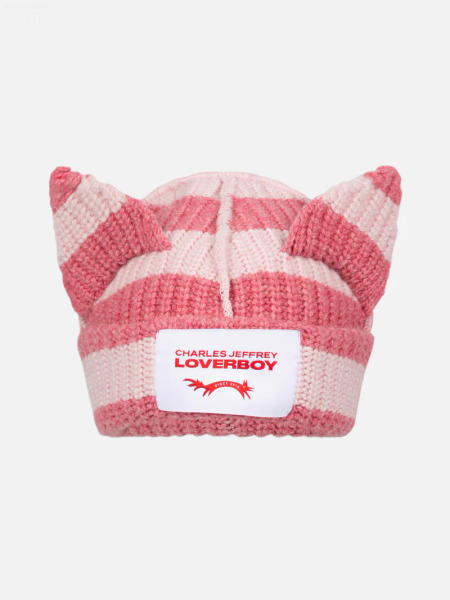 CHARLES JEFFREY LOVERBOY｜貓耳造型針織帽-粉