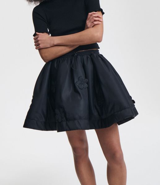 CECILIE BAHNSEN｜Brunella 黑色抽繩短裙