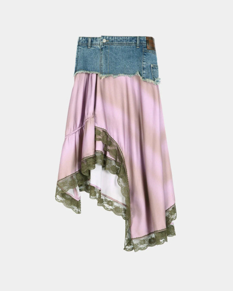 ADSB ANDERSSON BELL｜丹寧拼接蕾絲下擺長裙