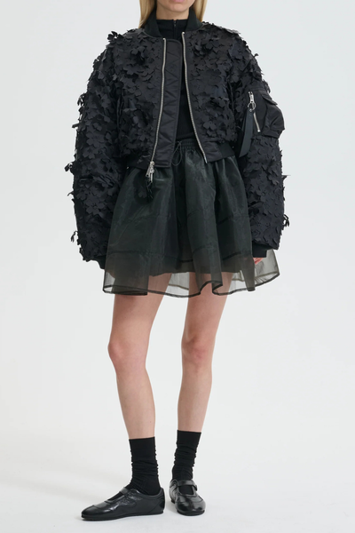 CECILIE BAHNSEN × ALPHA｜ 花卉剪裁層次飛行外套