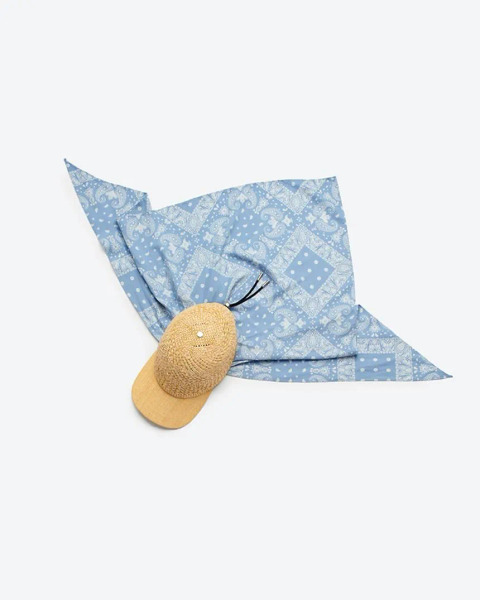 KIJIMA TAKAYUKI｜拉菲草拼紙纖可拆式頭巾棒球帽