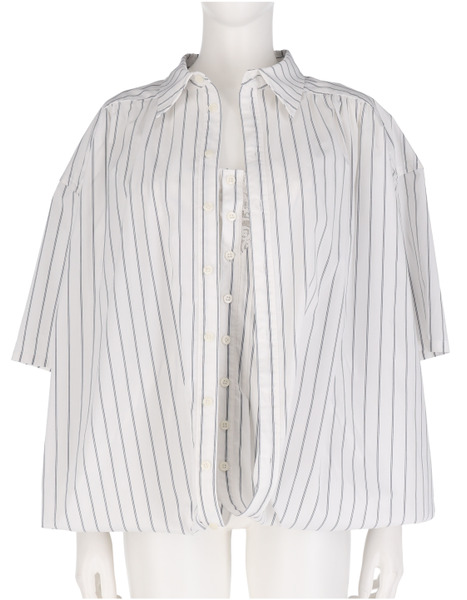 BONBOM｜捲摺多變細肩帶半袖襯衫