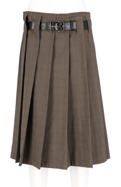 BONBOM｜綁帶百褶中長裙