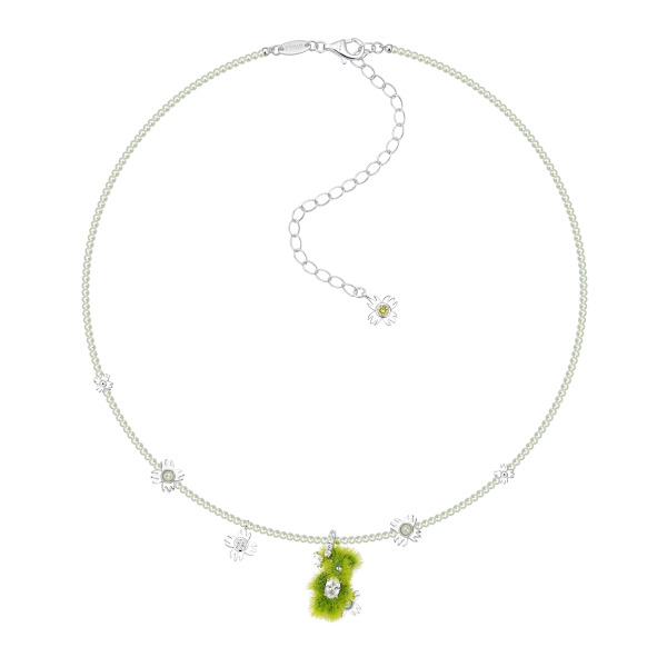 YVMIN｜草皮寶石小熊珍珠花園項鍊