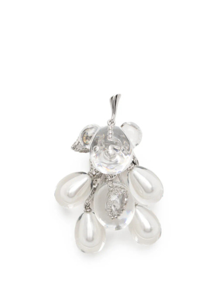 YVMIN｜透明葡萄小熊耳環