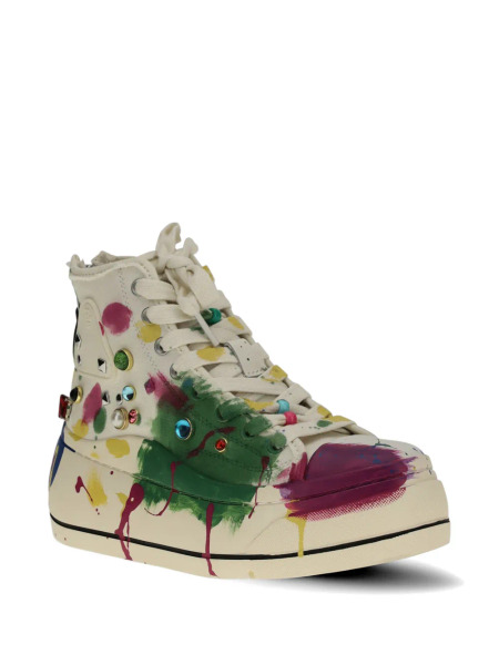 R13｜塗鴉晶飾高筒休閒鞋