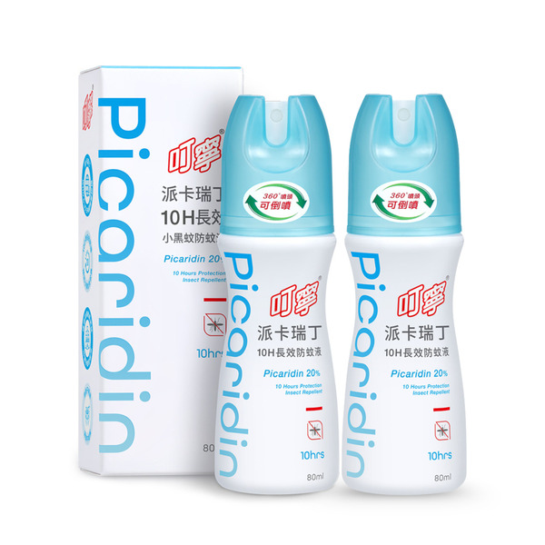 叮寧派卡瑞丁10H長效小黑蚊防蚊液80ml*2瓶