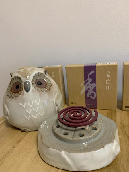 日本松榮堂 貓頭鷹 麗 香爐（大）