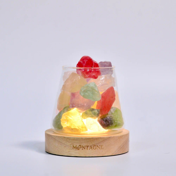 七彩石｜精油套組｜富士山杯｜含燈座｜