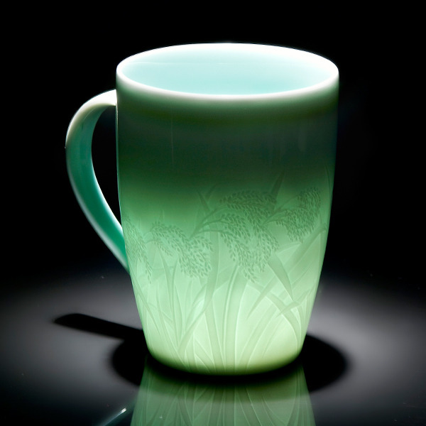 青瓷-穗穗平安杯/穂穂平安-マグカップ安達窯Anta Pottery