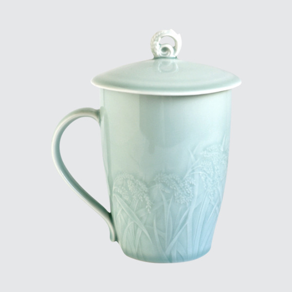 青瓷-穗穗平安杯/穂穂平安-マグカップ安達窯Anta Pottery