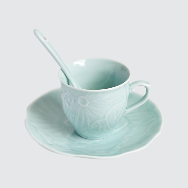 青瓷-咖啡杯組附湯匙