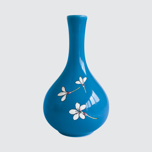 小小花瓶繪油桐花/一輪差し-オオアブラギリ安達窯Anta Pottery