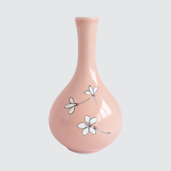 小小花瓶繪油桐花/一輪差し-オオアブラギリ安達窯Anta Pottery