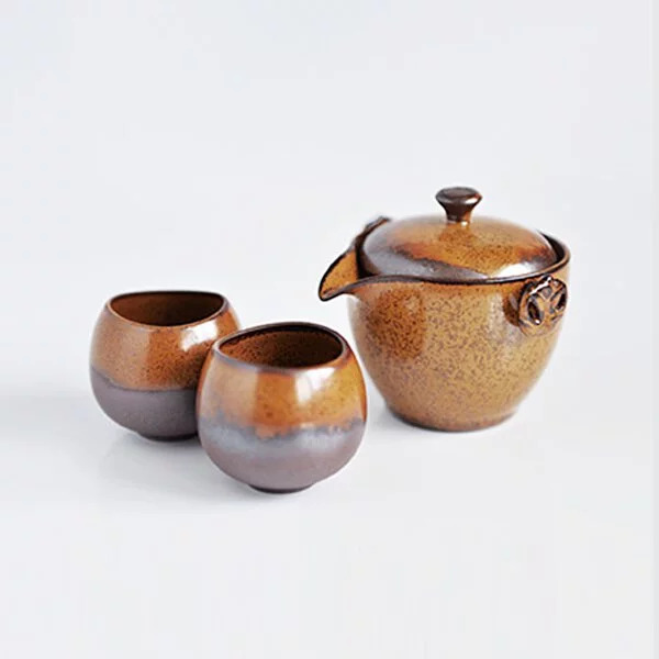 拾璞-翠荷待放壺組/蕾み茶器セット安達窯Anta Pottery