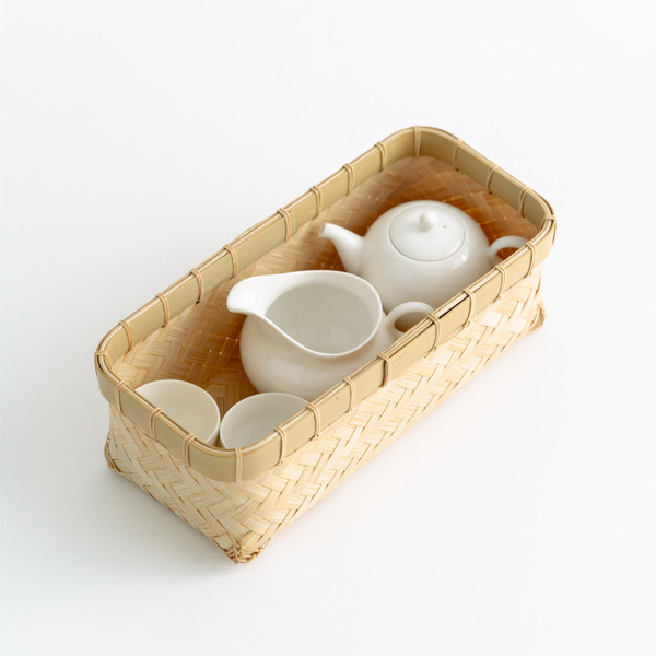 手編竹籠Hand Woven Bamboo Box 安達窯Anta Pottery