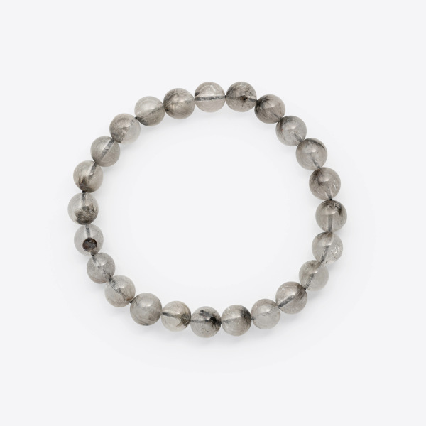 【中性款】黑銀鈦純素串手鍊