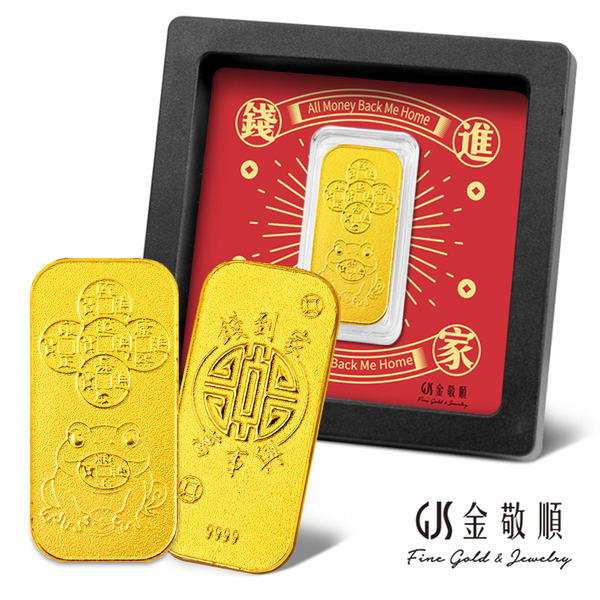 金敬順獨家金條 「  錢進我家 咬錢蟾蜍 」金重：1.00錢