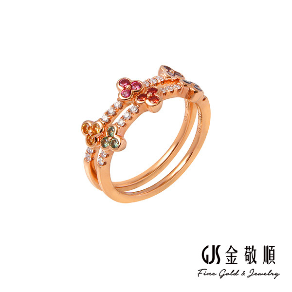 玫瑰金 彩鋼鑽石戒指