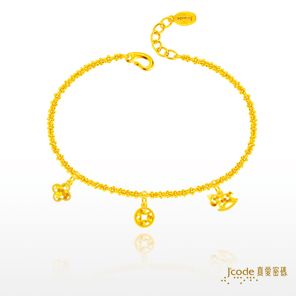 Jcode 真愛密碼 黃金手鍊桃花旺財加碼 馬上有錢花-黃金手鍊 金重約 1.56錢