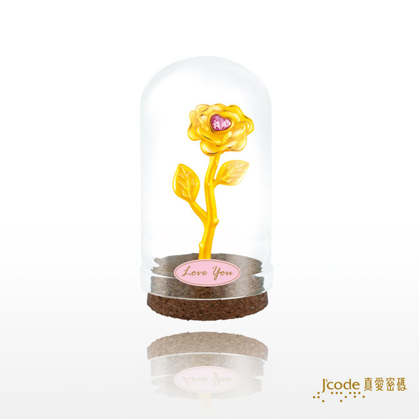 Jcode 真愛密碼 黃金立體擺件 西洋情人節 玫瑰花 黃金擺件 金重:0.40錢