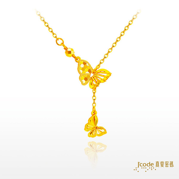 Jcode 真愛密碼 黃金項鍊 七夕情人節 輕舞雙碟 黃金項鍊 金重:1.04錢