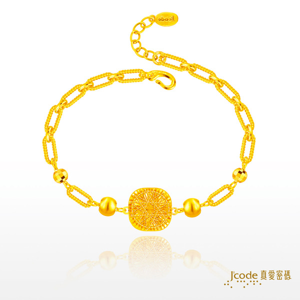 Jcode 真愛密碼 黃金手鍊西洋情人節 閃耀方糖金絲 黃金手鍊 金重:2.62錢