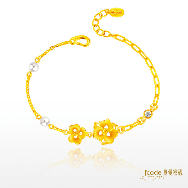 Jcode 真愛密碼 黃金手鍊 母親節 晶珠花影 黃金手鍊 金重:1.21錢