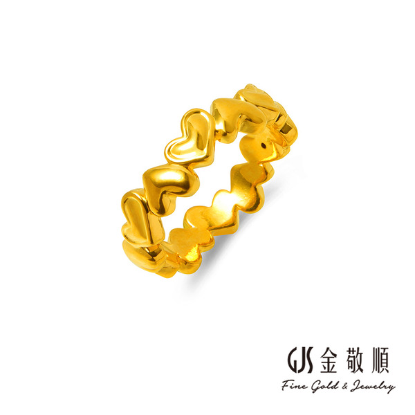 黃金戒指【連心】金重約0.25-0.29錢 固定式戒圍